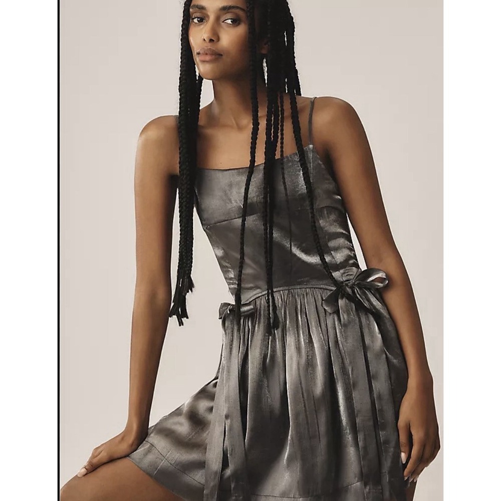NWT DAMSON MADDER Penelope Metallic Taffeta Mini Dress Size 6 Retail $120